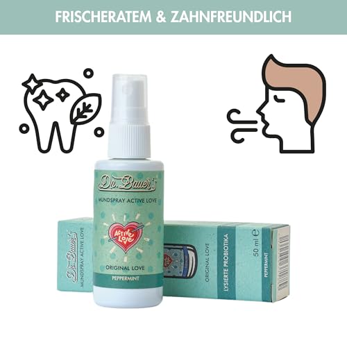 Dr. Bauer’s Mundspray Original Love – Frische mit Citrus, Minze & Kräutern – veganes Atemspray ohne Alkohol – für ein reines Mundgefühl – 50 ml