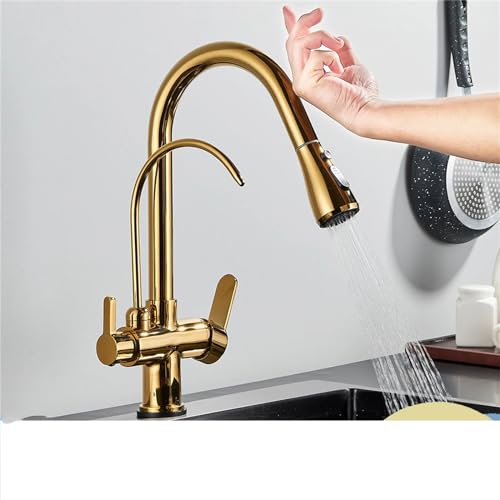 Robinet de cuisine 2 en 1 avec filtre intégré et capteur tactile noir
