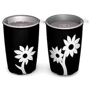 Ornamin M820-75 Becher mit Anti-Rutsch Blume schwarz/weiß