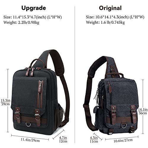 Image of mygreen Canvas Cross Body Messenger Bag Shoulder Sling Backpack Travel Rucksack