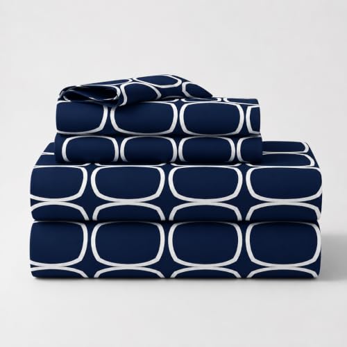 Image of Vram Premium Heavy Cotton Flat Bedsheets with 2 King Size Pillow Covers || Double Bed 350 TC || 90 x 100 Inch King Size Flat || :- Blue Round