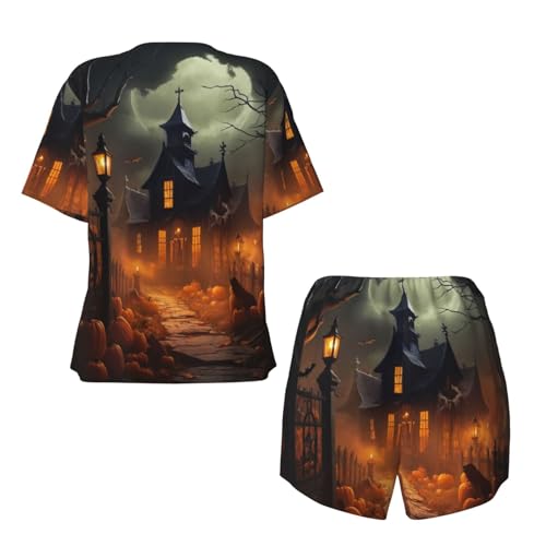 Pijama de Halloween para mujer: conjunto de manga corta ligero 7
