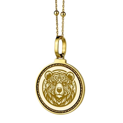 Pendentif en argent 925 et or LKBEADS gravé main de la carte de Skopje avec chaîne 18"