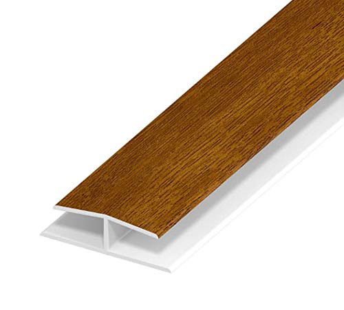 Golden Oak Soffit Joint/H Trim - PVC Plastic Jointing Trim - 9mm Board/Panel Joint - 1m Length x 5 Pack