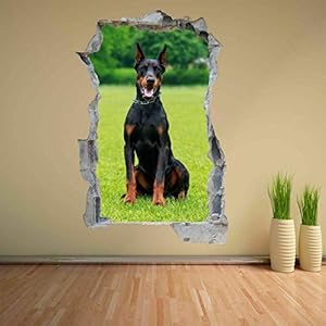 Muurstickers 3D Spiegelweergave Doorbreken De Muur Vinyl Muurstickers Verwijderbare DIY Vinyl Muurstickers Dog voor…