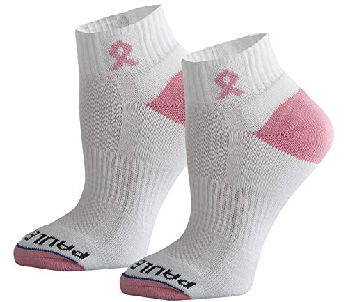 Paul Bryan Pink Ribbon Breast Cancer Awareness Ankle Socks (Cotton White)