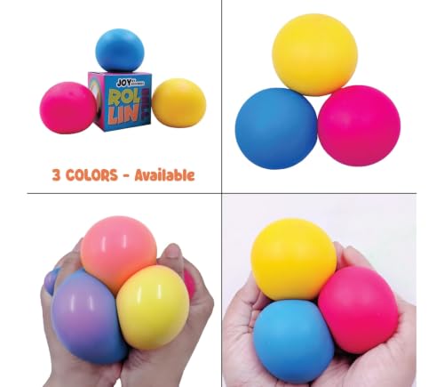 Image of Joy by SCOOBIES Rollin Ball - Color-Changing Squishy Stress Relief Toy for Kids & Adults | Soft Sensory Fidget Ball | Non-Toxic, Washable, Portable TPR Squeeze Toy