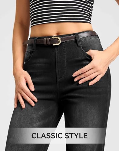 Image of Rammus Straight Leg Jeans for Women | Stretchy, Pull on, Sweatpant Jean, High Waisted, Denim Pants, Trendy, Jeggings, Bootcut, Comfortable