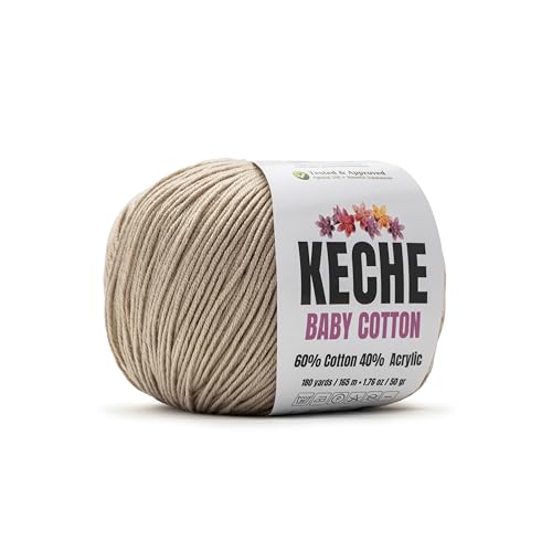 Keche Cotton Yarn, 60% Cotton 40% Acrylic Yarn, Soft Cotton
