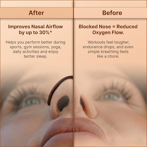 Image of DOLTAS Nasal Strips for Better Breathing & Snoring Relief | Instantly Relieves Nasal Congestion | Improve Oxygen Intake | Strong Hold, Sweat-Resistant & Skin Safe | Enhances Sleep & Athletic Performance | 10 Patches (Beige)
