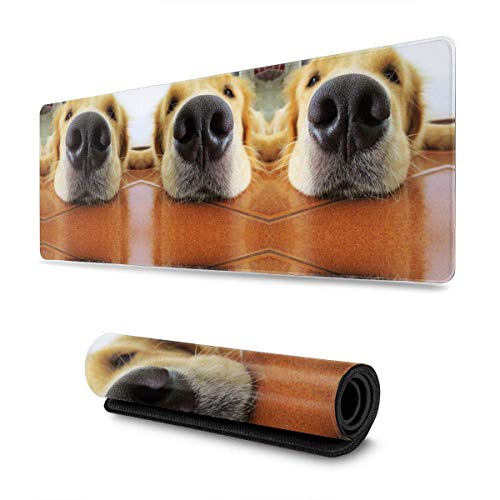 Golden Retriever rutschfestes Mauspad, Gaming-Mäusematte, genähte Schreibtisch-Mauspad, Bürogummi-Mauspad für PC-Computer-Laptop