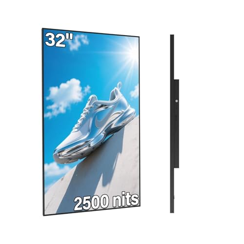 Image of 32inch Digital Signage, 2500nits High Brightness Advertising Display, Slim Fit Frameless LCD Monitor, CMS Remote Publishing, 24 /7 Operation, Smart Split Screen Play, HDMI /USB /WiFi /Android System