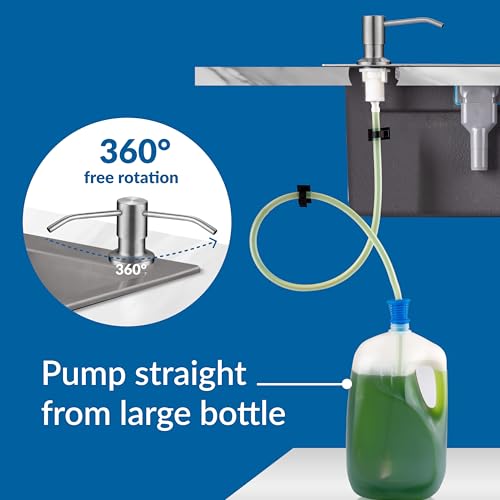 Soap Dispenser for Kitchen Sink(Brushed Nickel),Stainless Steel Countertop Dish Soap Dispenser Pump with 47 '' Extension Tube kit by YOFOCOO - Image 4
