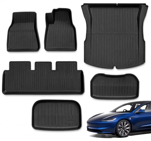 Revêtement de sol voiture TPE Tesla Model 3 Highland Xtremeauto avec tapis de coffre avant arrière