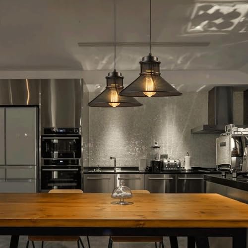 Lustre industriel rétro américain avec pendentif en maille pour ferme