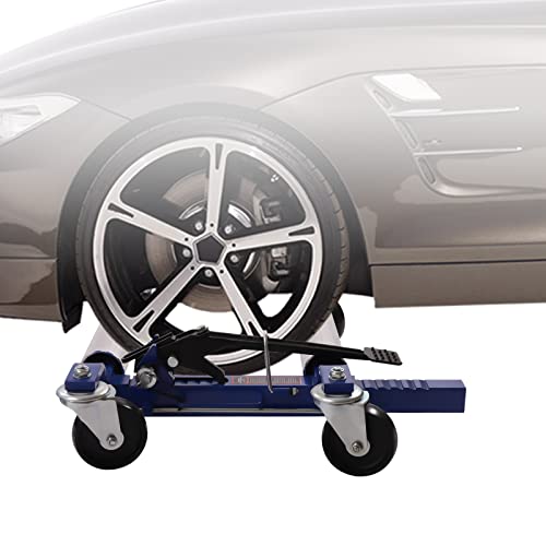Florchest Car Wheel Dolly, Heavy Duty Self Loading Dolly with Ratcheting Foot Pedal, 1300lbs Capacity,Set of 2,Retractable Range 10.24-22.44in