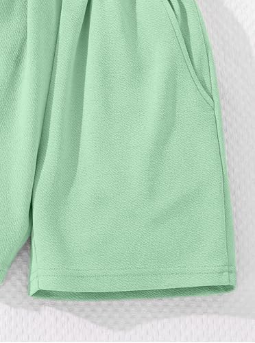 Image of Hilinker Girls 3 Piece Summer Outfits Graphic Crop Tee and Cami Top with Shorts Set