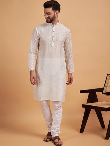 Image of Amazon Brand - Tavasya Men Maroon Self-Design Sequinned