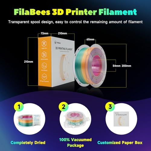 Filament PLA soie 1.75mm arc-en-ciel pour créer des objets déco 3D - 6