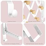 Over The Door Hanger for Laundry, Collapsible Over Door Hooks Foldable Clothes Drying Rack with 7 Wood Hooks for Hanging Clothes Coat, Door Hooks Towel Rack for Bedroom Dorm Bathroom Living Room - Image 4