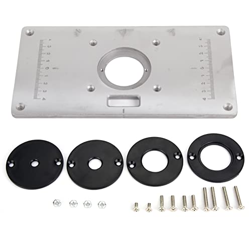 JDQTPOET Woodworking Table, Woodworking Table Aluminum Woodworking DIY Router Table Insert Plate Power Tool Accessories 235mm X 120mm X 8mm, Router Tem