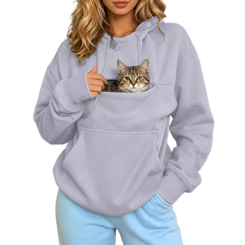Sweat à capuche femme pour chat : fini les mains prises pour porter votre animal en hiver