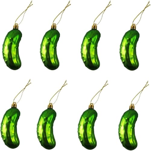 NJN 8Pcs Christmas Pickle Ornament, Shatterproof...