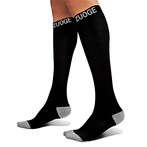 6 Pairs Compression Socks Pack - Best Medical, Nursing, Travel & Flight Socks - Running & Fitness - 15-20Mmhg #TOP1