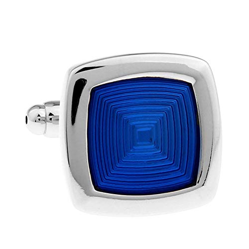 Mancuernillas cuadradas azules para hombre KnBoB miniatura 3