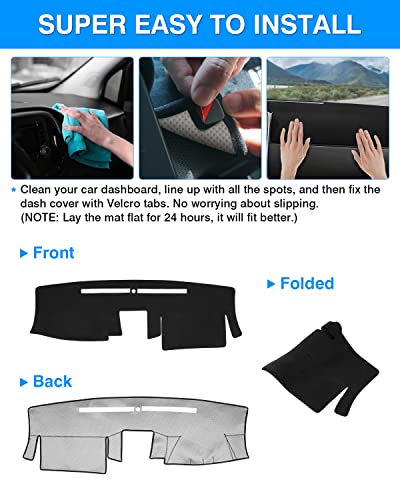 Image of Autorder Dashboard Cover Mat Fit for 2005-2021 Nissan Frontier /2009-2012 Suzuki Equator Accessories Dash Cover Flannel Dash Mat Sunshade Glare UV Rays Protector