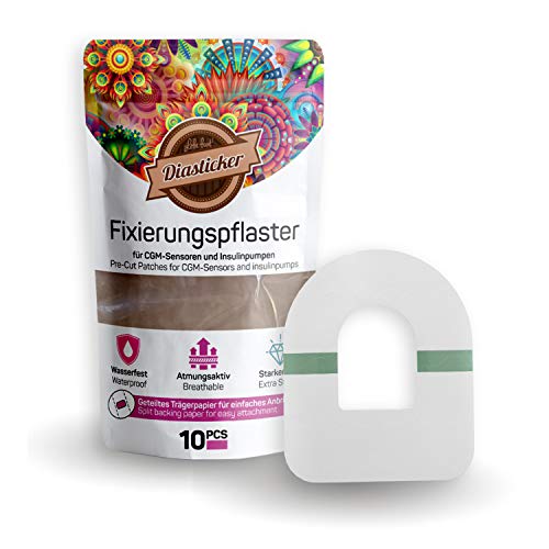 Diasticker® | Omnipod Fixierpflaster XL - Transparent (10 Stück) | Wasserfest - Atmungsaktiv - Starker Halt | Pflaster, Sensor Patch, Fixierung, Tape