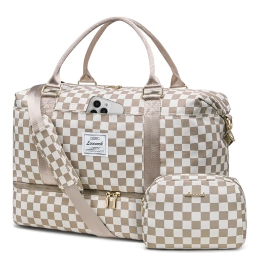 LOVEVOOK Travel Duffle Bag,Weekender Bags for Women with Shoe Compartment