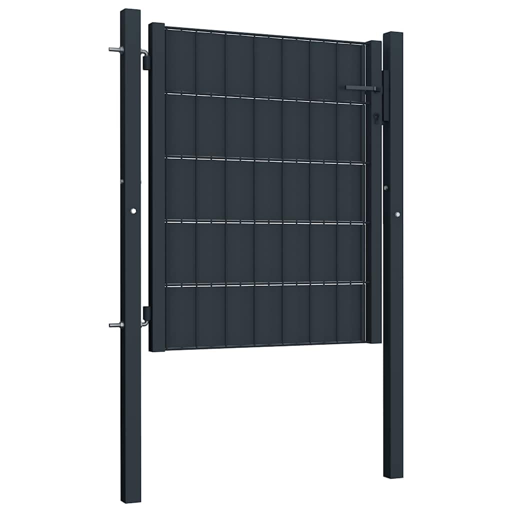 Portal de valla acero y PVC 100 x 100 cm Antracite