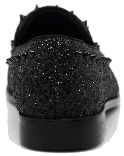 Image of SPK16 Men's Vintage Spike Dress Loafers Slip On Fashion Shoes Classic Tuxedo Dress Shoes