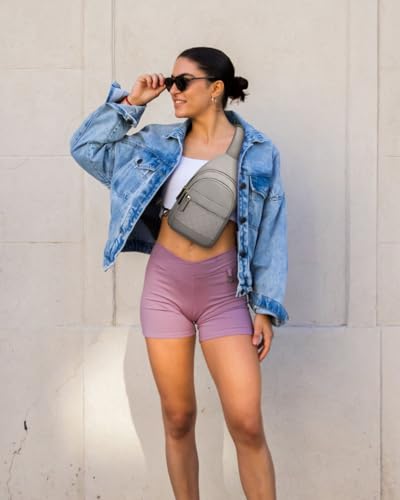 Image of Capolo Sling Bag for Women Men Waterproof Crossbody Bags for Women Trendy Casual Fanny Pack with Convertible Shoulder Strap Chest Bag for Travel Hiking(Grey, Medium)