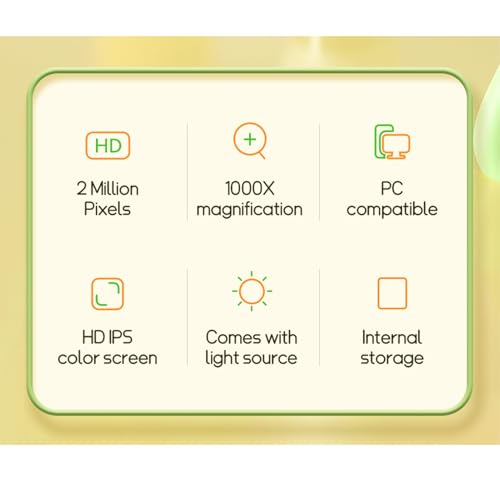 Masyrt Kids Mini Microscópio Portátil Digital de 2 Polegadas, Câmera de Vídeo Fotográfica Portátil d