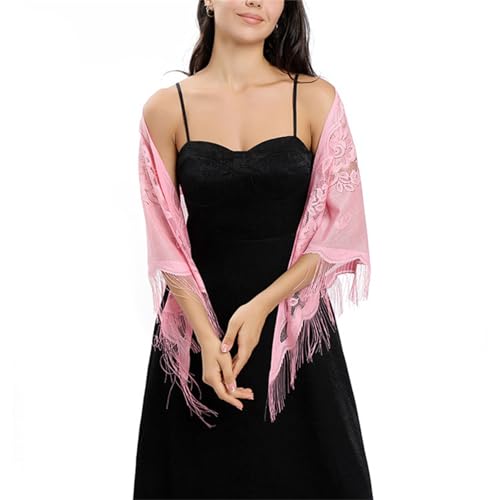 Sup-Coente Bohemian Lace Shawl Wrap for Women Renaissance Triangle Tassels4