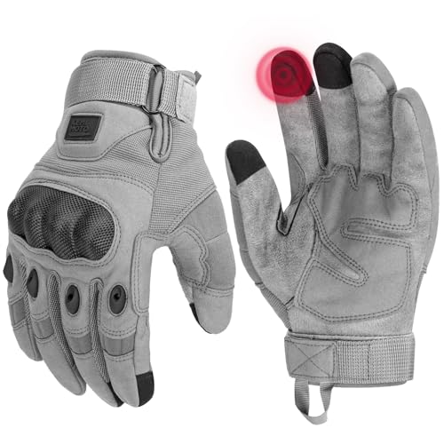 Image of KEMIMOTO Tactical Gloves for Men, Touchscreen Motorcycle Gloves with Hard Shell & Palm Padding for Sports Motorcycle Cycling Tactical Airsoft Paintball Hunting Hiking Camping Climbing