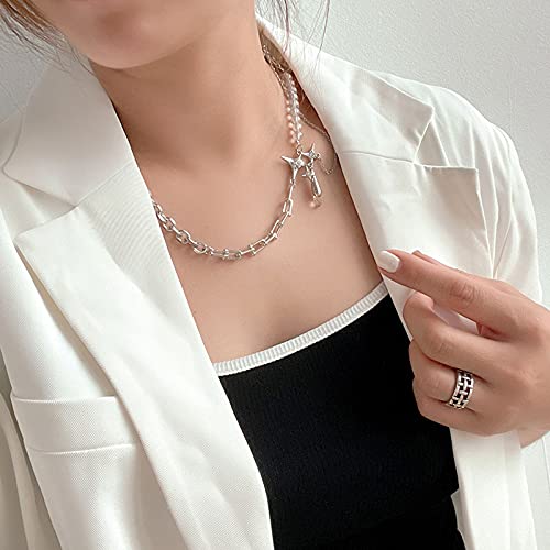 Collar de herradura mujer estilo coreano con estrellas y flecos ins 5