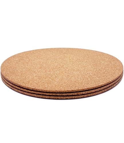 KITLAB Cork Plant Coasters Double Layers 10 Inch Cork Planter Coaster Absorbent Cork Plant Mats Cork Plant Coasters for House Plants 3 Pcs