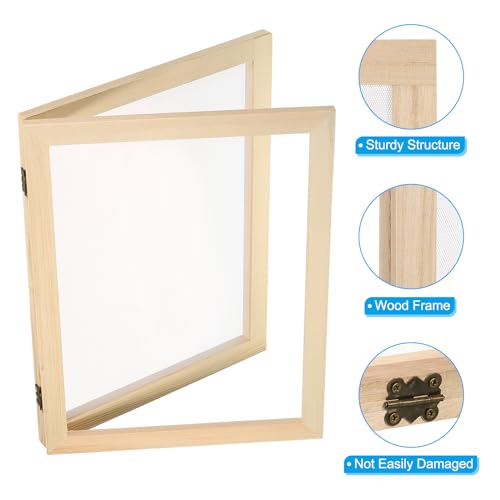 PATIKIL 13.4"x9.8" A4 Wooden Paper Making Screen - Image 3