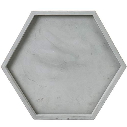 Mygift Modern Gray Concrete Hexagonal Decorative Display Bathroom Vanity Tray #TOP5