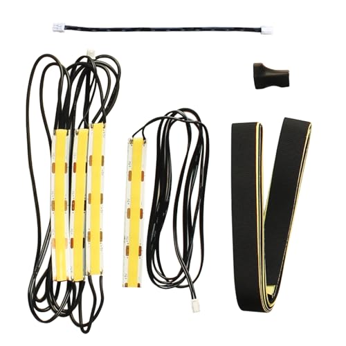 FYSETC 3D Printer Accessories - Bambulab P1P P1S LED Light Upgrade: 5V 12W COB LED - Strip Light 3 Segment - 1 Section and Y Splitter Fit Stock Bar Plug and Play