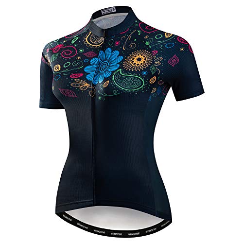 Maillot de cyclisme pour femme respirant avec éléments réfléchissants de sécurité