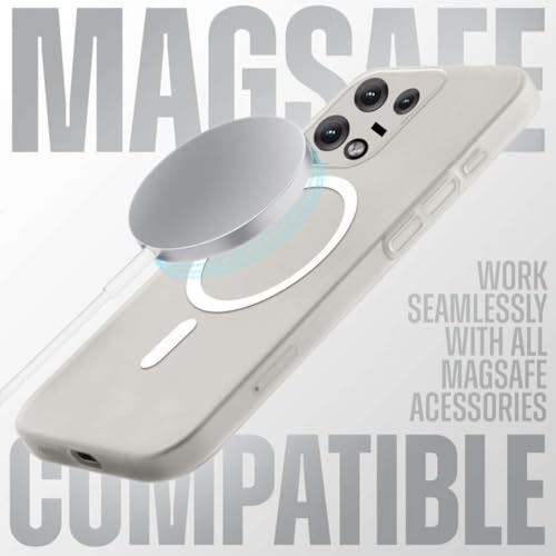 Image of Frosted Magnetic Back Cover for Moto Edgee 50 Pro Semi Transparent Slim Matte Case, Shockproof, Wireless Charging Compatible, Anti Yellow [White]
