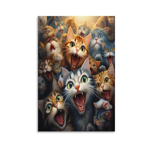 Pintura poster de gato para amantes de los animales decoracion de interiores viva