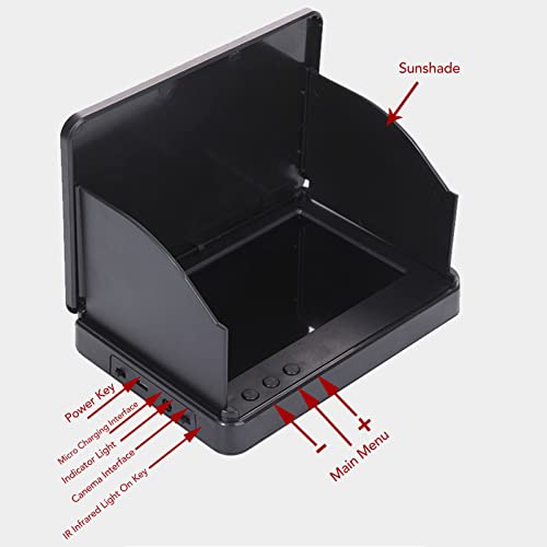 Localizador de Peixes, Tela LCD de 5,0 Polegadas, Câmera de Pesca à Prova D'água de Profundidade IP