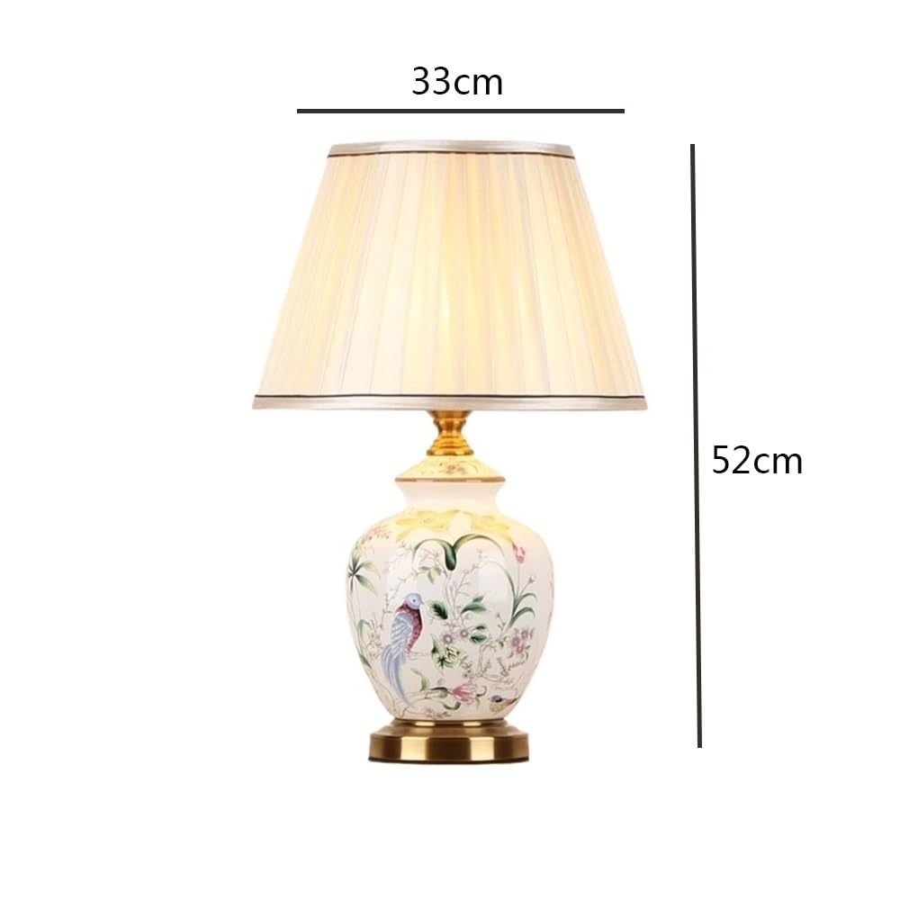 Affascinante Lampada da tavolo in ceramica retrò for studio, soggiorno, comodino semplice, camera da letto Arredamento per la casa(Piccolo)