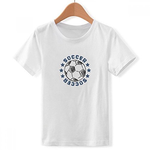 T-shirt football avec motif dessin multicolore et col ras du cou blanc XXL
