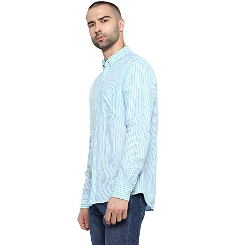 Image of Red Tape Men's Striped Regular Fit Casual Shirt